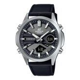 Edifice Men's Watch Analog Grey Dial with Black Leather Strap, EFV-C120L-8ADF